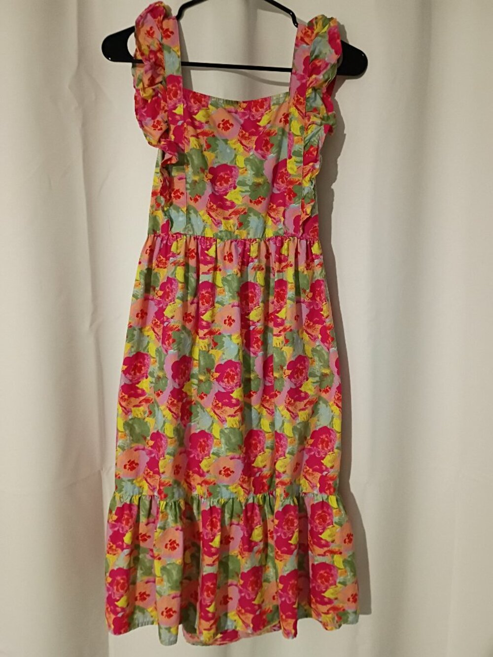 peyton & parker Girls L 14 Multicolor floral Cotton Sun Dress